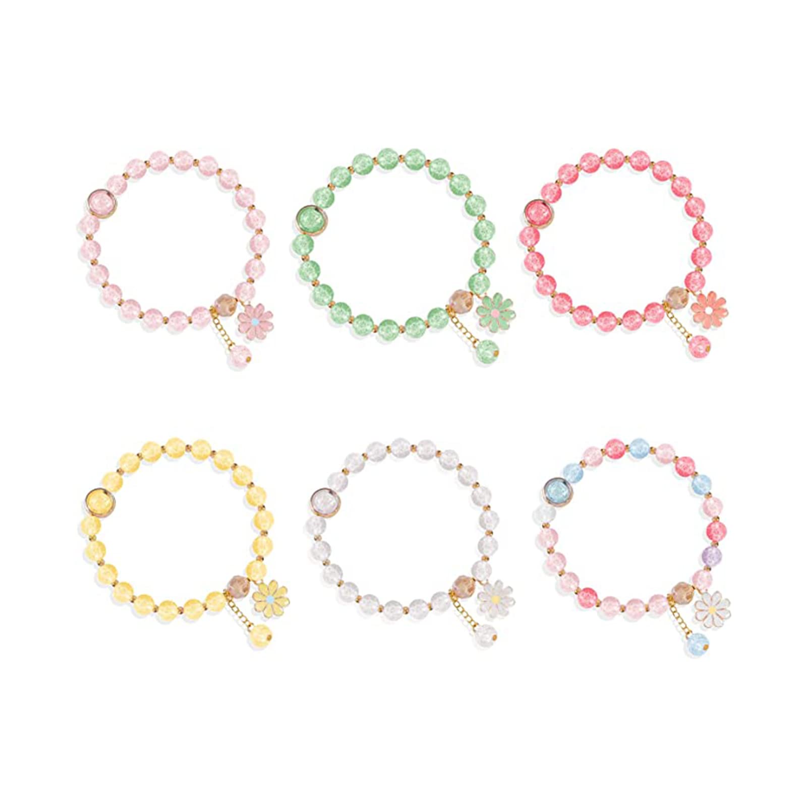 Flower Bracelets for Women Teen Girls Cute Daisy Charm Bracelets Little Girls Flower Beaded Bracelets Jewelry Bracelets Gifts for Daughter