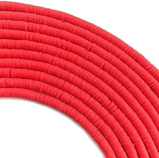 3500 Pcs 6mm Colorful Flat Clay Beads for DIY Polymer Round Handmade Jewelry Making for Necklace Bracelet Earring Pendant and Anklet Craft Making(Red)