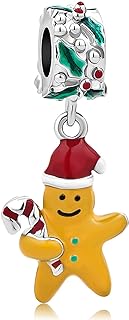 MiiFort Snowflake Snowman Penguin Ginger Candy Cane Christmas Charm fits Pandora Moments Bracelets Winter Daughter Mom Granddaughter Birthday Xmas