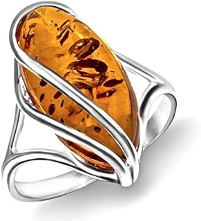 Amber Collection and Sterling Silver Designer Ring