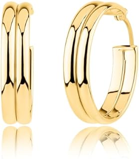Solid 10k Gold Hoop Earrings for Women with Secure Closure | Hypoallergenic & Anti Tarnishing Earrings in Various Styles by MAX + STONE