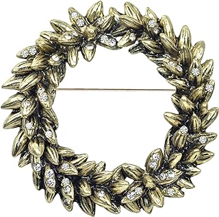 Gyn&Joy Christmas Floral Wreath Gift Brooch pin