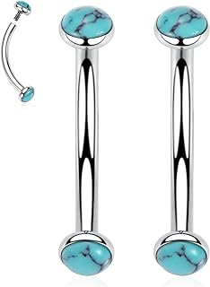 PEAKLINK G23 Titanium Eyebrow Piercing Jewelry Eyebrow Rings Curved Barbell 16G Eyebrow Belly Button Ring Navel Rings Rook Daith Earrings Lip Ring Eyebrow Jewelry 6mm-12mm