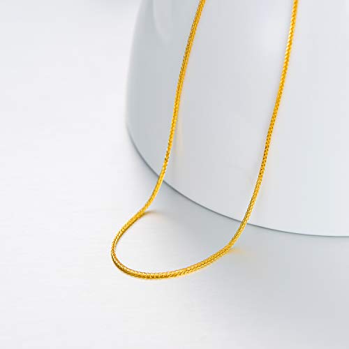 18K Solid Gold Chain Necklace for Women, 1.5MM Diamond Cut Rope Double Chains Necklace Jewelry for Girls, Mom, Wife 18”