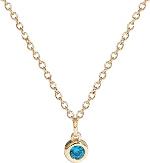 Amazon Essentials Yellow Gold Plated Brass Birthstone Solitaire Pendant Necklace, 16'' + 2'' Extender