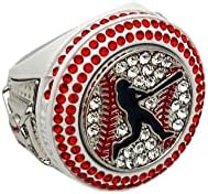 Gold Plated Baseball Wedding Ring with Quartzite for Sports Fans - Deluxe Championship Design