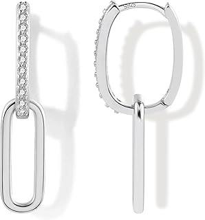 Boucles d'oreilles Pendantes en Argent 925 pour Femmes, Double Cercle Éclatant avec Pierres Zircones, Légères et Hypoallergéniques, Parfaites pour Utilisation Quotidienne et Occasions Spéciales