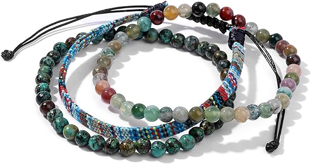 Mens Bracelet Beads Braided Bracelets Boho String Beach Bracelet for Men Women Handmade Rope Bracelets Set