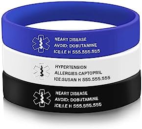 Customizable Silicone Medical ID Bracelet for Men, Women, and Kids - Waterproof, Sport-Friendly, with Rope Chain and Lobster Claw Clasp - Free Engraving