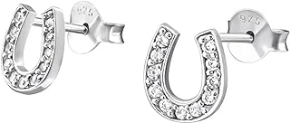 KIWI DAISY Horseshoes .925 Sterling Silver Tiny Stud Earrings (Hypoallergenic)