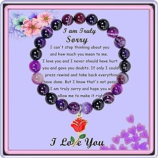 Slide Clasp Amethyst Bracelet Charm with Box Chain for Her: Wife, Girlfriend or Best Friend - Gorgeous Stainless Steel GIAYIER Apology Jewelry Gift