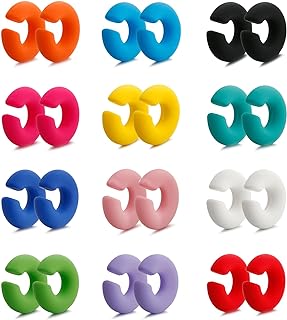 12-Pair Trendy Acrylic Cuff Earrings Set for Women with Hinged Hoop Back Finding - Non-Piercing, Colorful Cartilage Ear Cuff Design