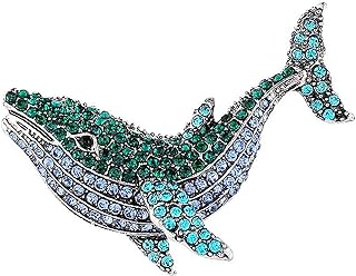 Gleamart Bright Enamel Dolphin Brooch Rhinestone Animal brooch Gift for Women and Girls