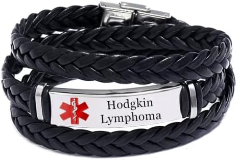 Personalized Medical Alert ID Wrap Leather Bracelet for Men Women, Custom Disease Awareness Emergency Life Saving Alarm Bangle,Free Engraving Medic Identification Jewelry for Patient