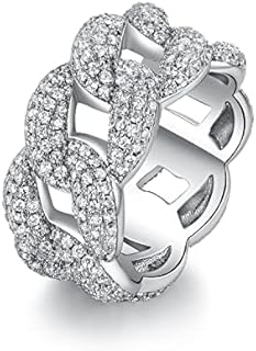 Women's Chrome Hearts Engagement Ring with Cubic Zirconia Heart Design, Size 5, White Gold Plated