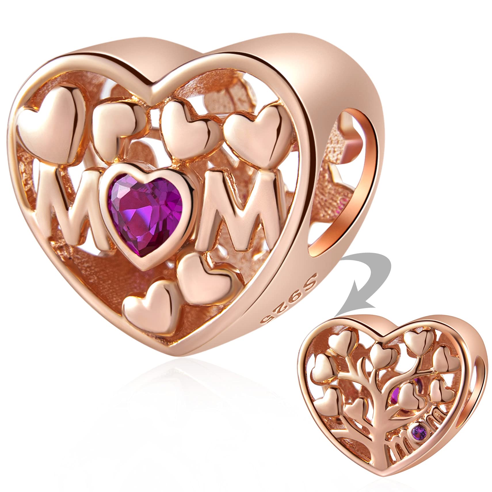 Mothers Day Series Charms, 925 Sterling Silver Mother Daughter Baby Sister, Tree Man, Family Tree of Love, Best Friend, Boys and Girls, Mom Heart Beads, Gifts for Family/European Women Bracelet