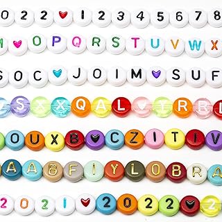GXCHUN Round Alphabet and Heart Bead Set in Gold Acrylic for Unique DIY Jewelry Making - Ideal for Personalized Necklaces, Bracelets, Keychains - 1440 Pieces
