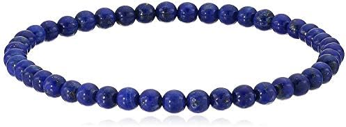4mm Smooth Round Lapis Lazuli Stretch Bracelets in Various Sizes (6, 6.5, 7, 7.5, 8 Inches)