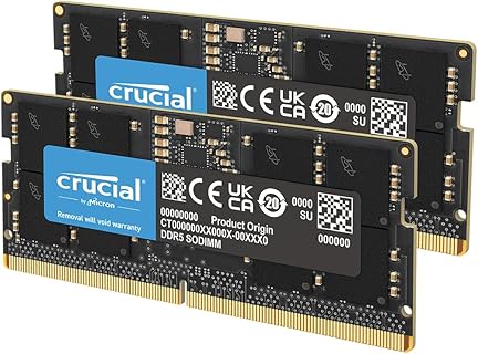 Crucial Memoria RAM 32 GB DDR5 para Ordenadores Portátiles, 5600MHz SO-DIMM con Intel XMP 3.0 y AMD EXPO, Ideal para Procesadores AMD Ryzen y 13a Gen Intel Core