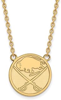 10K Yellow Gold NHL Buffalo Sabres Large Pendant Necklace without Gemstone