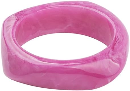 Fuqimanman2020 Colorful Square Acrylic Resin Geometric Bangle Bracelet Tortoiseshell Acetate Wide Irregular Plate Chunky Wrap Bracelet for Women Teen Girl Punk Jewelry