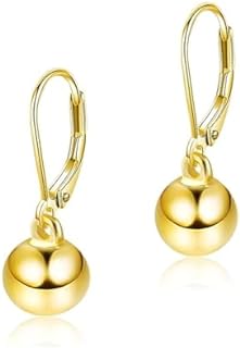 Lever Back 18K Gold-Plated Sterling Silver Drop Earrings for Women and Girls - Stylish Dangle Design Hypoallergenic Jewelry