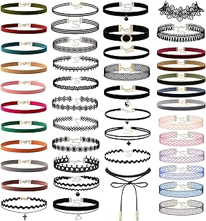 Eclectic Prohouse Black Velvet Lace Metal Choker Set, Gothic Collar Design, Adjustable Size for Women and Teens