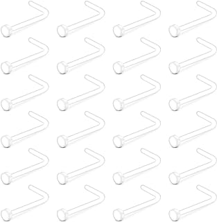 Briana Williams 40pcs 48pcs Clear Nose Studs 20g Clear Nose Rings for Work Plastic Nose Rings for Surgery Flexible Nose Piercing Retainer 20 Gauge Nose Retainer 1.5mm 2.0mm 2.5mm 3.0mm Flat Ball Top