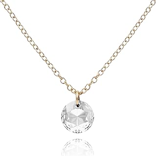 Spring Ring Clasp Crystal Birthstone Necklace with 14k Gold-Filled Cable Chain - Swarovski Crystal April Birthstone Adornment - Ideal for Women - Elegant Design and Adjustable Length