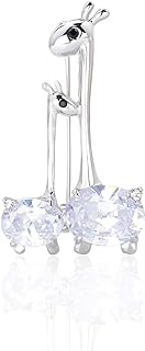 Lovely Mother and Baby Giraffe Brooch Pins Cubic Zirconia Crystal Animal Breastpin Lapel Pin Women Jewelry Accessories Gift