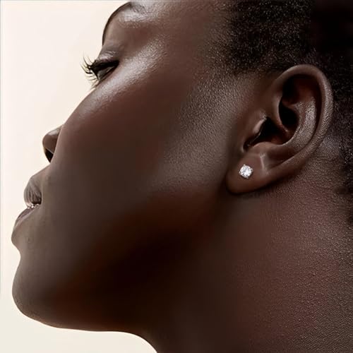 5 Pairs Sterling Silver Stud Hoop Earrings Set for Multiple Piercing, Hypoallergenic 925 Sterling Silver Small Cubic Zirconia Earrings Studs Cartilage Huggie Hoops for Women Teen Girls