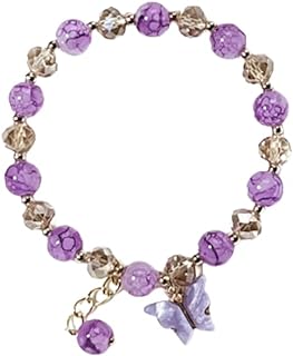 8mm Crystal Butterfly Beaded Bracelet Bohemian Color Charm Simple Small Fresh Female Bracelet Handmade Holiday Jewelry Gift For Women Girls