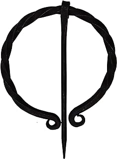 Viking Traders Hand-Forged Medieval design Twisted O shape brooch with clock pin unisex for cloak shawl and scarf