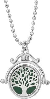 Sterling Silver Jewelry Tree of Life Spinning Pendant Necklace with Rhodium Plating for Women and Girls