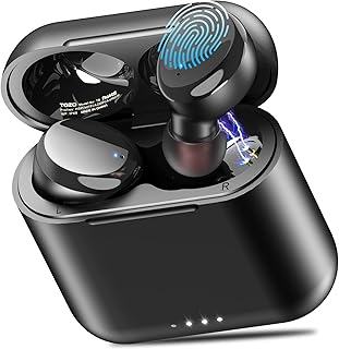 TOZO T6 Kabellose Bluetooth 5.3 In-Ear Kopfhörer mit 45 Std Akkulaufzeit und IPX8 Wasserdicht, ideal für Sport und Musikliebhaber, leichtes ergonomisches Design in Schwarz