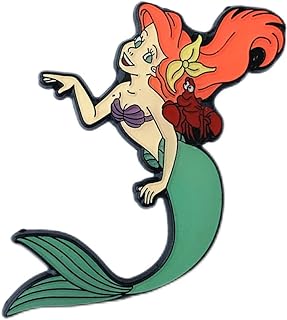 Whimsical Little Mermaid, Princess Tiana, Snow White, and Elsa, Zinc Alloy Mermaid Brooch Pin - 3 Inch Width