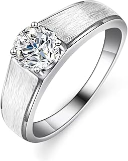 Distinguished 2CT Moissanite Wedding Ring in S925 Sterling Silver or Solid Gold for Men - Ideal for Father's Day/Birthday/Anniversary Gift