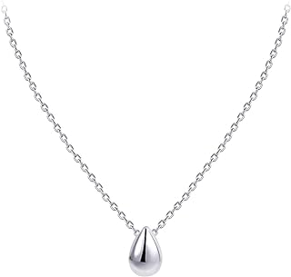 Dainty Teardrop Necklace for Women Sterling Silver Teardrop Earrings for Women Teengirls Layered Necklace Minimalist Sterling Silver Choker Necklaces