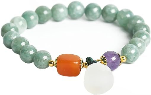 Natural Green Stress Relief Quartz Chakra Beaded Jade Stones Healing Beads Gifts Gold Crystal Jewelry Women for Bracelet