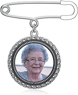 925 Sterling Silver Bridal Wedding Bouquet Photo Charm Personalized Custom Picture Image Frame Brooches Pins Locket Memorial DIY Gifts