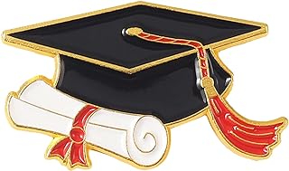 Question Mark Brooch with Butterfly Clasp: Graduation Enamel Pin featuring Cap and Diploma Design for Students, Men & Women-One Size Fits All