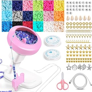Goody King Pink Clay Bead Spinner Bracelet Kit with 3600 Beads - Quick and Easy Jewelry Creation - Versatile Design Compatibility - Model 4