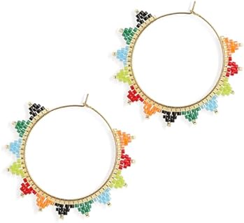 Sonateomber Boho Large Gold Triangle Hoop Earrings with Push-Back System - Handcrafted Hypoallergenic Statement Piece for Women and Girls