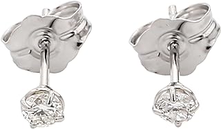 1/6Ct Round Lab Grown Diamond Earrings For Women 14k White Gold Stud (1/6 Carat, H-I Color, VS2-SI1 Clarity)