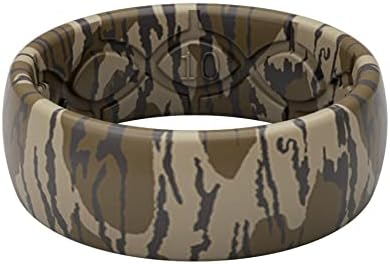 Groove Life Mossy Oak Camo Silicone Ring Breathable Rubber Wedding Rings for Men, Lifetime Coverage, Unique Design, Comfort Fit Ring