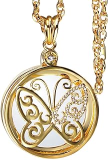 Unique Vintage Ornate Elegant Long Chain Magnifying Glass Pendant Necklaces Multi Style and Color