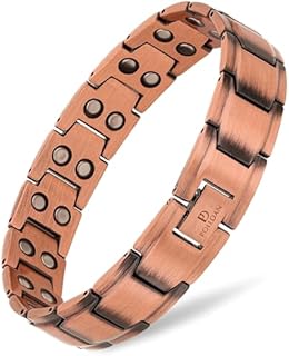 Magnetic Clasp Braided Copper Bracelet with Box Chain and Magnesite Gems for Women in Elegance Design