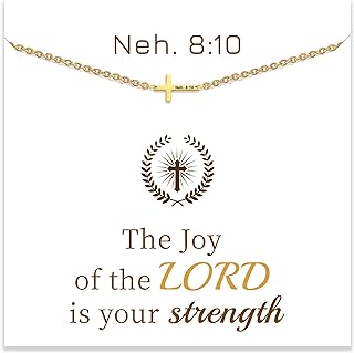 Gold Cross Charm Bracelet for Women with C-Chain & Lobster Claw Clasp, Inspirational Christian Jewelry, Religious Engraved Bible Verse, Ideal Confirmation Gifts