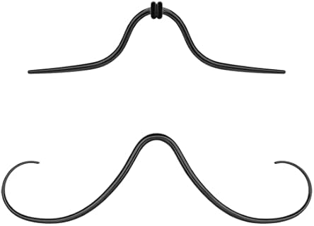 BodyAce 14G 16G Mustache Septum Ring, 316L Surgical Steel Nose Rings for Men Women, 2Pcs Funny Mustache Hanger Piercing Nose Jewelry Black Gold Silver