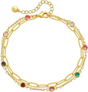 Yumikoo Women's 18k Yellow Gold Plated, Copper-Based Anklet with Secure Lobster Claw Clasp - Elegant Minimalist Design